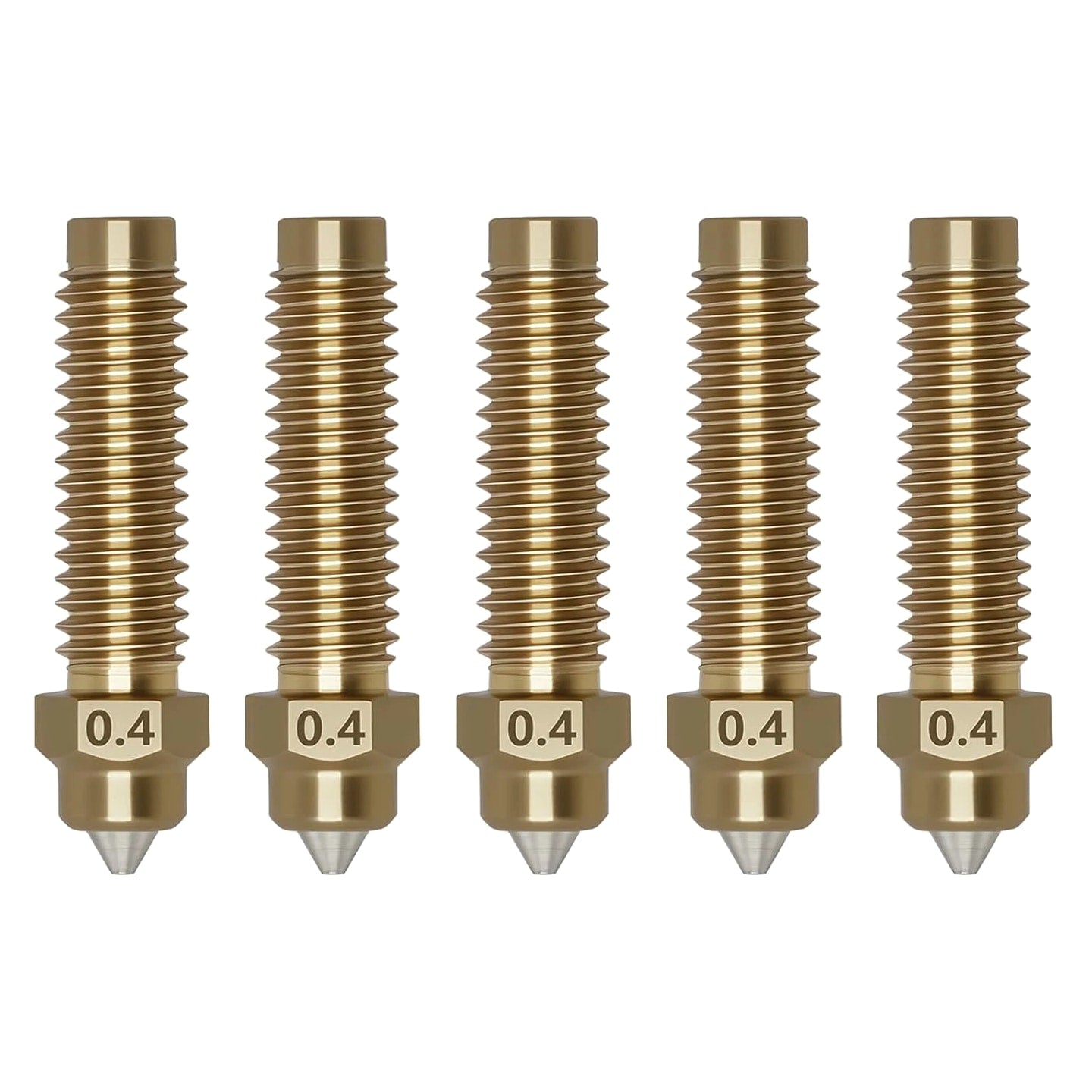 5-Pack 0.4mm Hardened Steel Nozzle Kit for Elegoo Centauri 3D Printer