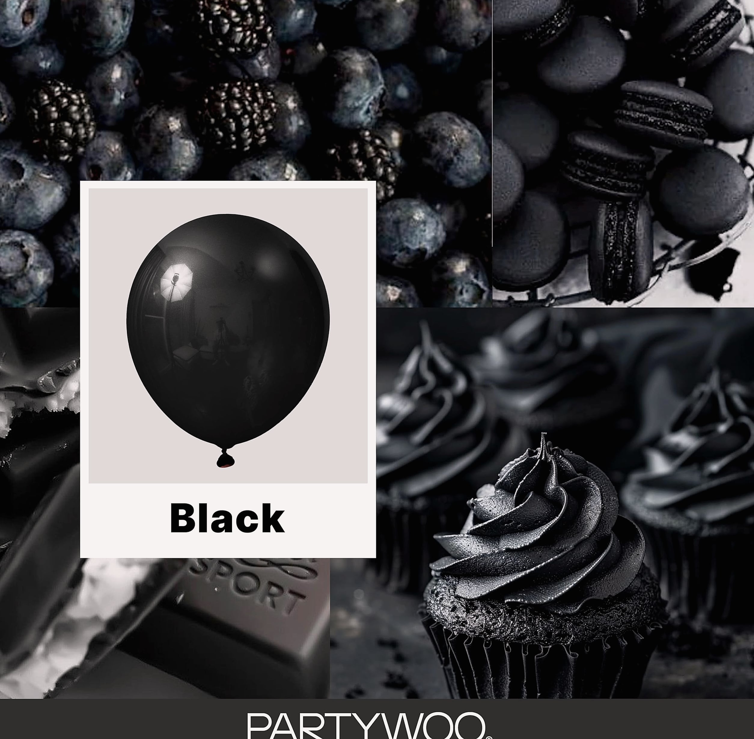 PartyWoo Black Balloons 140 pcs Arch Kit, 5-18 Inch