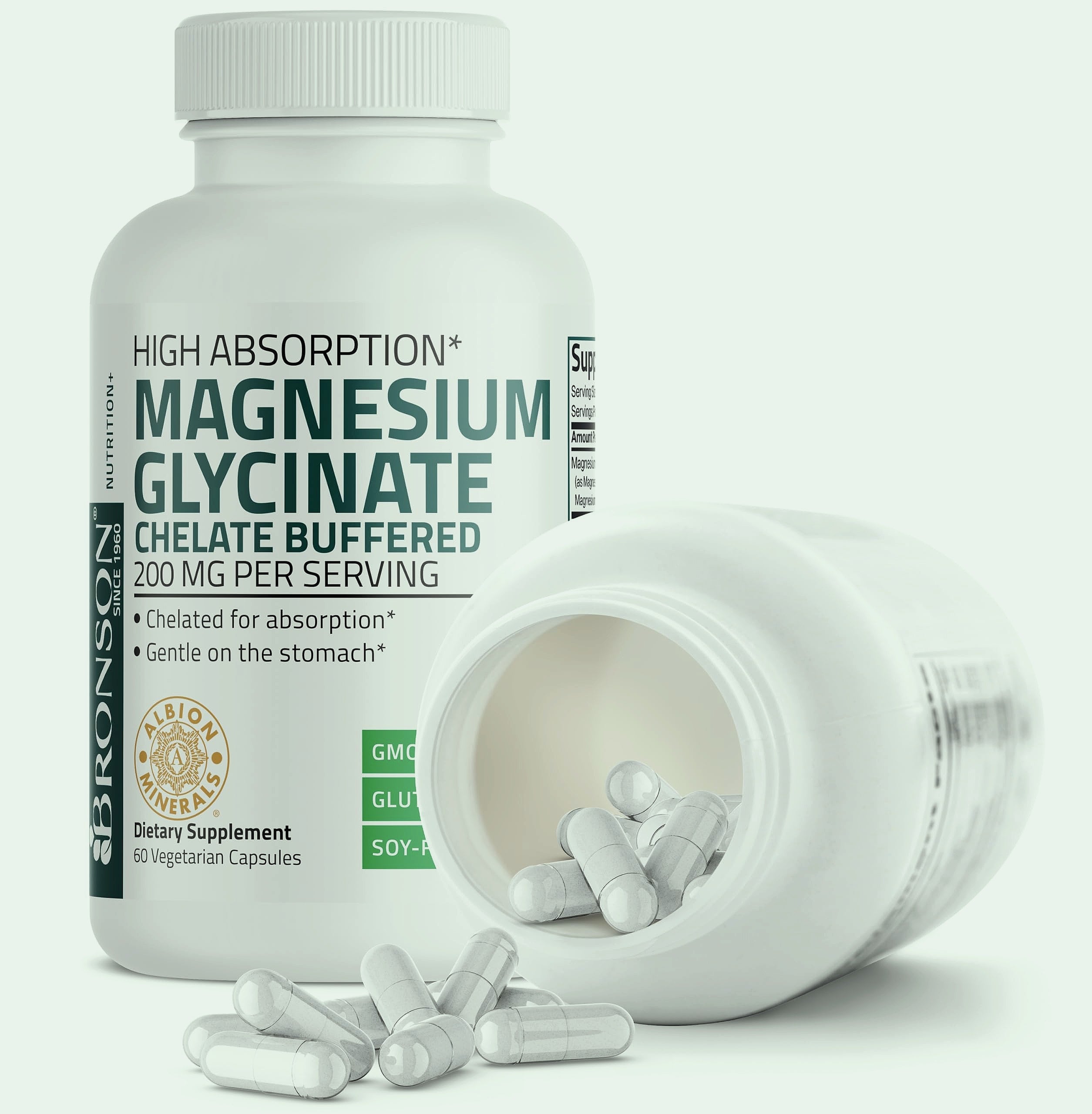 Bronson Magnesium Glycinate 200mg Chelated Capsules