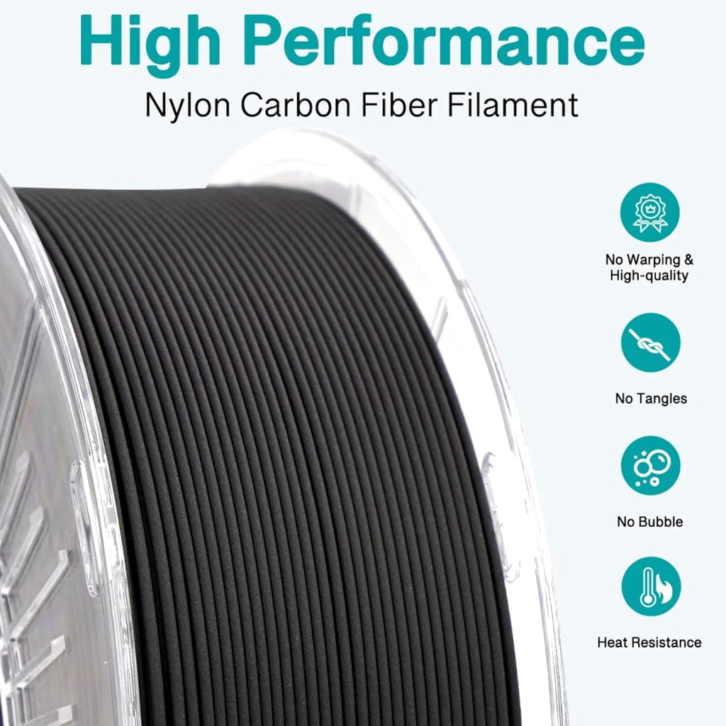 Carbon Fiber Nylon PA6-CF 3D Printer Filament 1.75Mm 1Kg with PC Spool