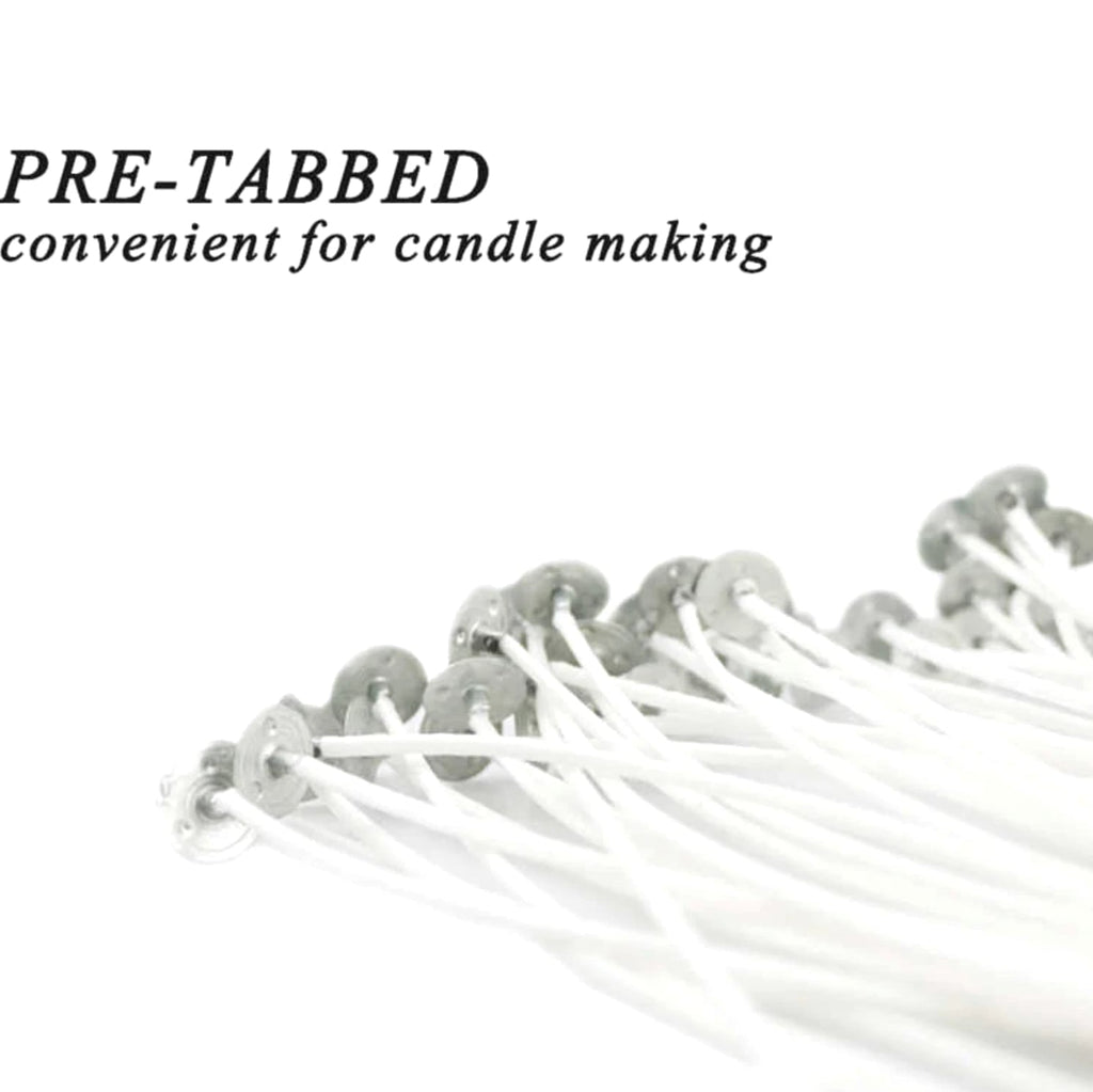 Candle Wicks 6 Inch Cotton Core Candle Making Supplies Pre-Tabbed 100 PCS