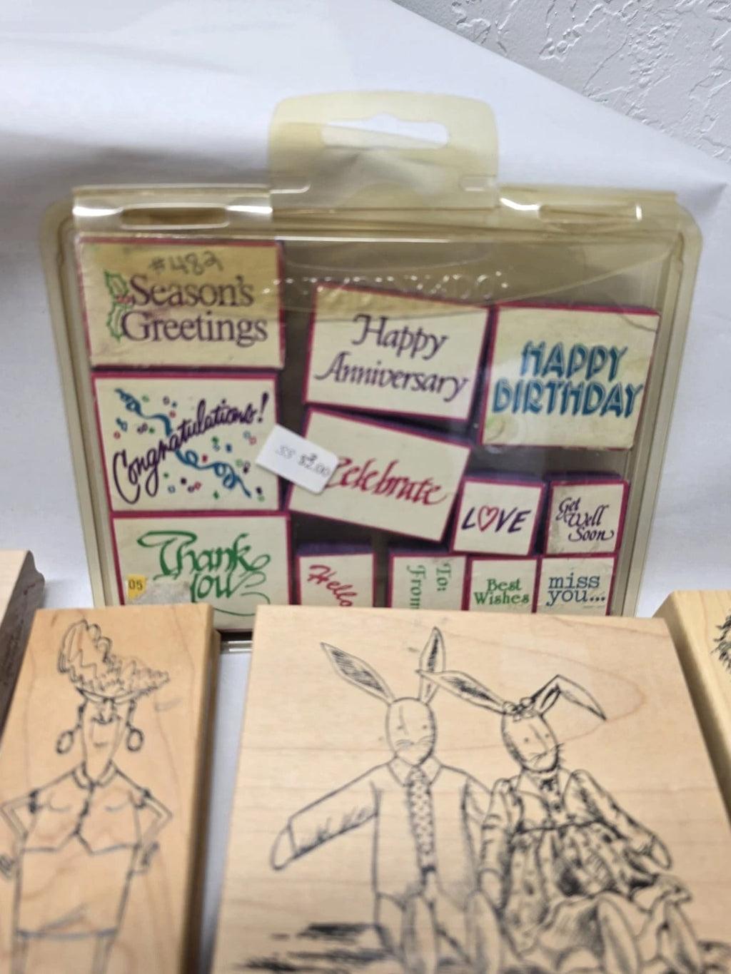 Lot Of 94 Vintage And Modern Wooden And Rubber Ink Stamps Arts Crafts