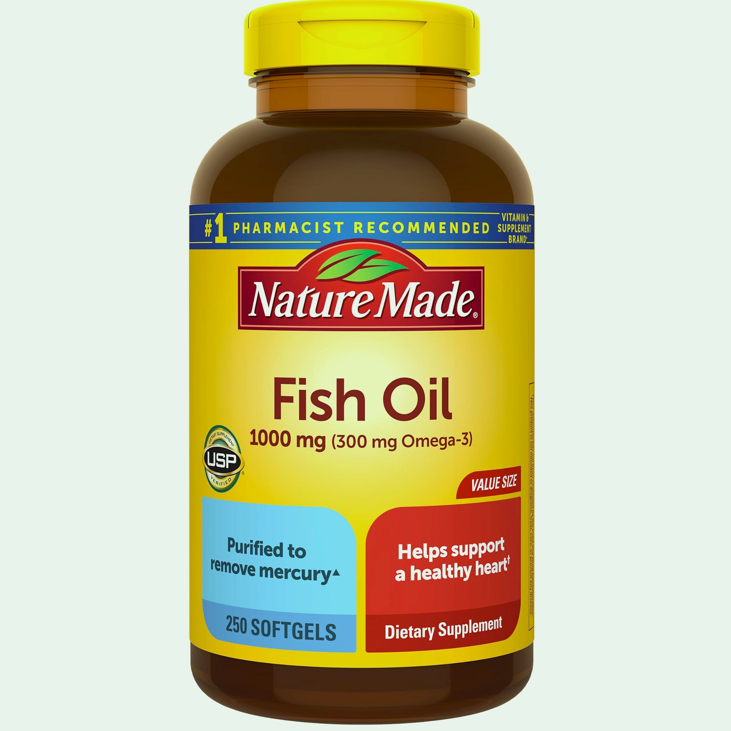 Nature Made Fish Oil 1000 mg Omega 3 Softgels, 90 Count