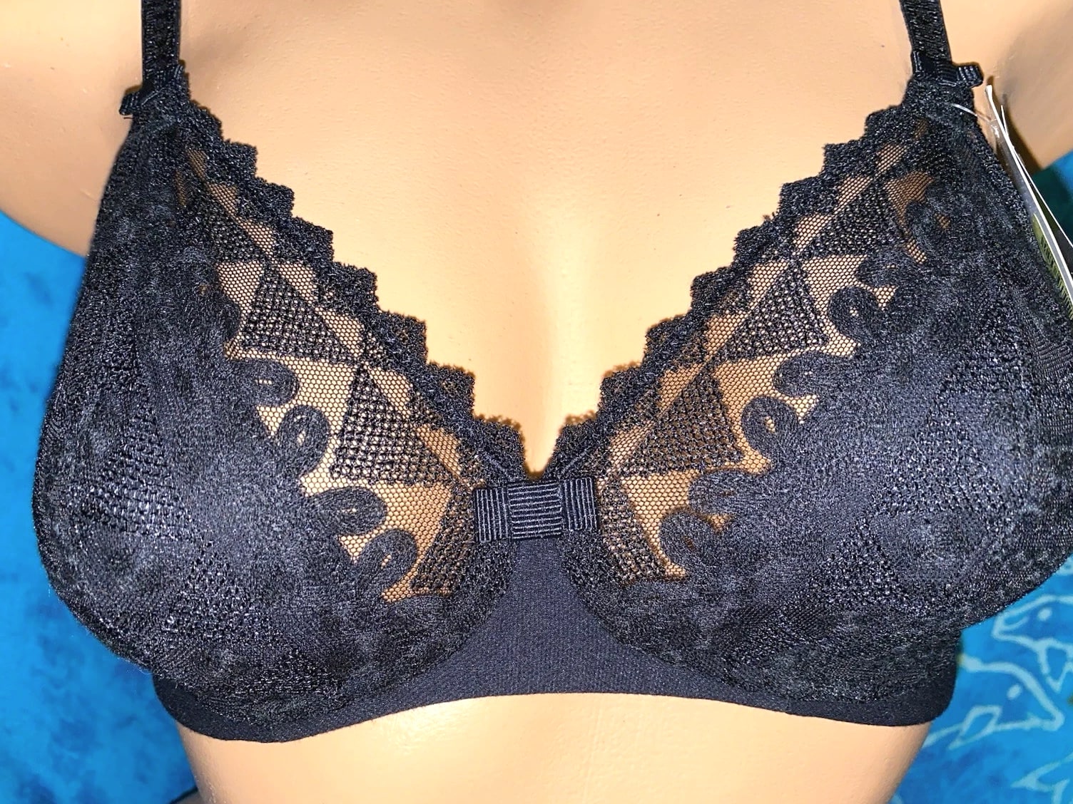 Wacoal WE115003 Black Sexy Lace Purity Soft Cup Wire-Free Bra 34B