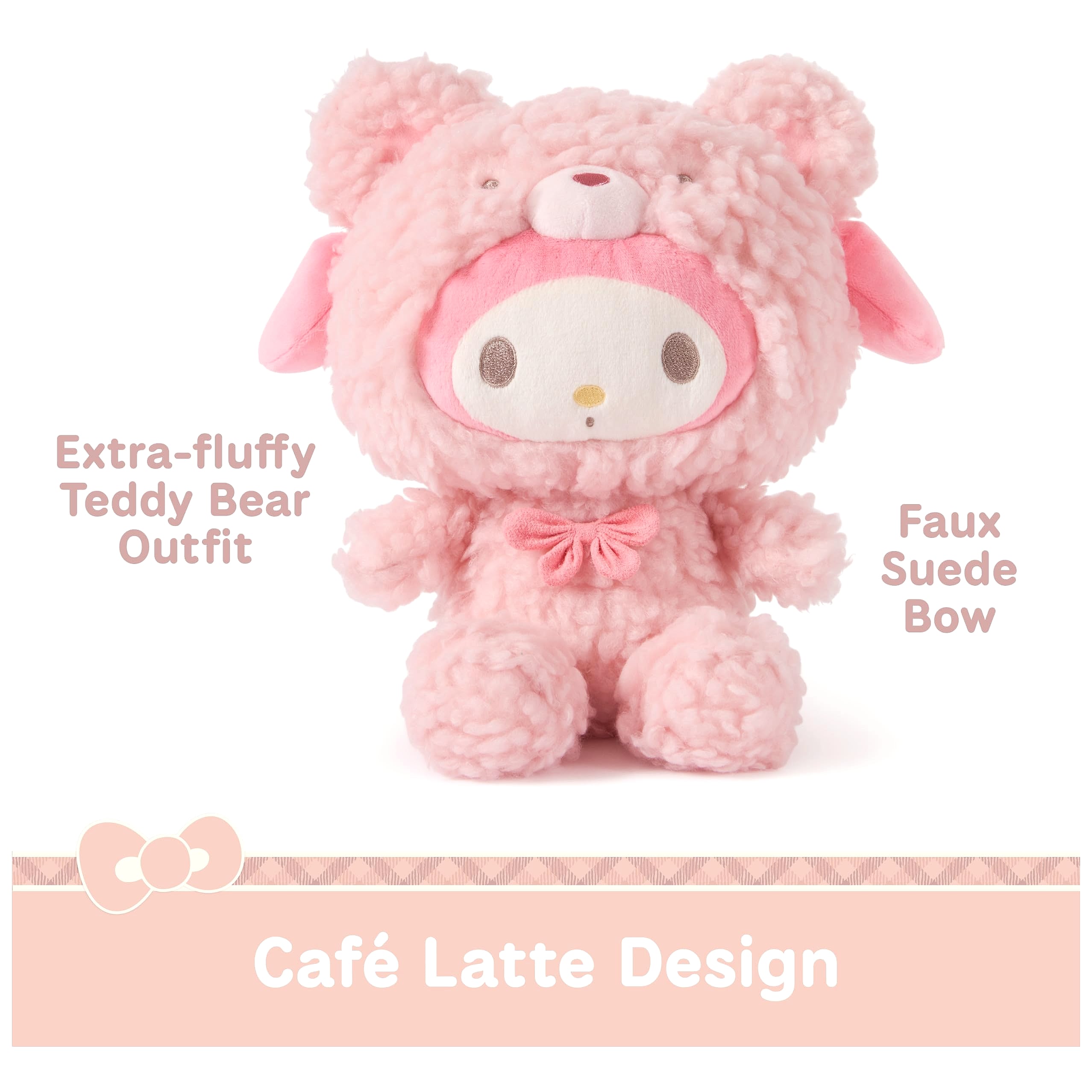 GUND Sanrio My Melody Café Latte Teddy Bear Plush Toy, 10 inch