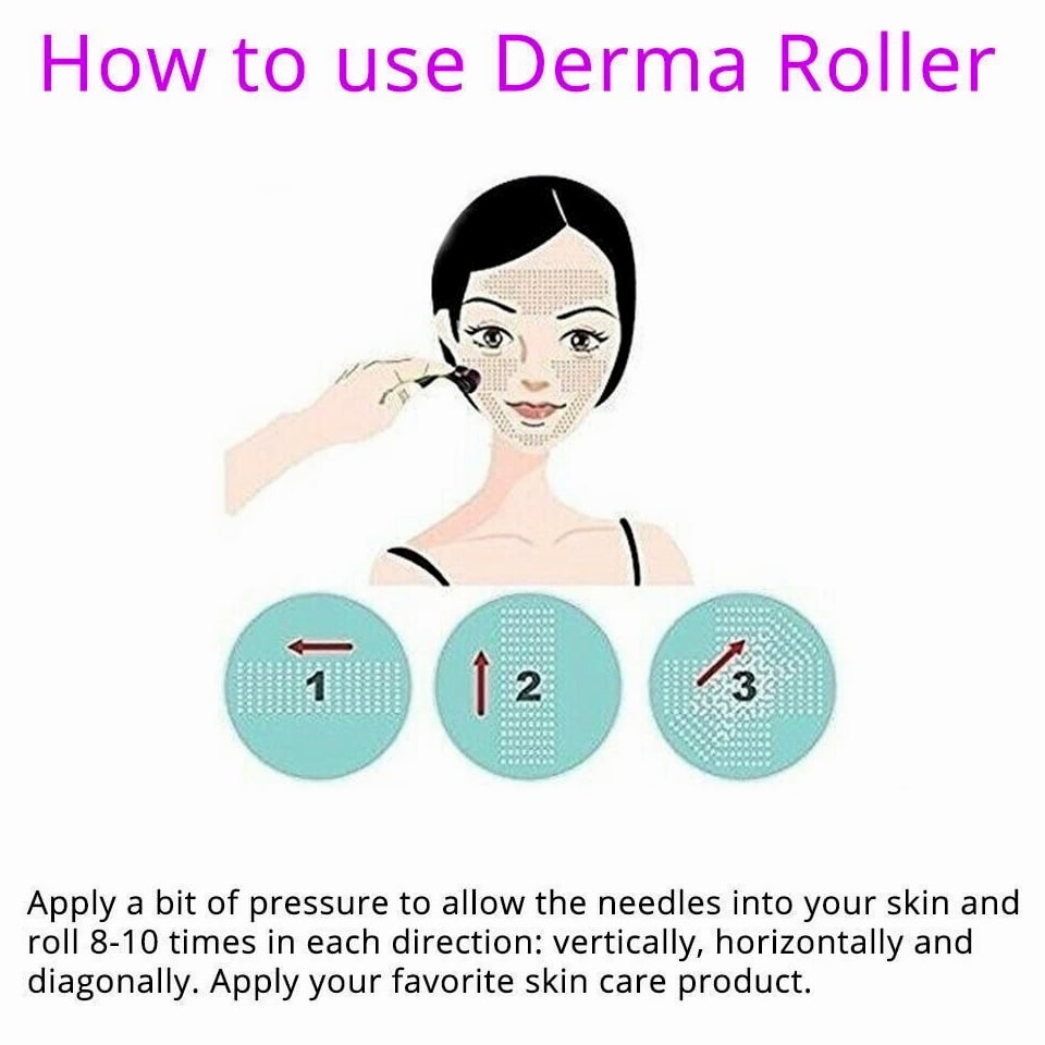 Derma Roller for Hair Loss, Beard Growth 540 0.5-2.0mm Microneedle Dermaroller