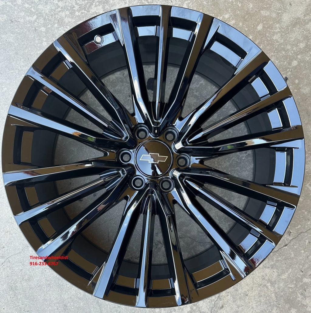 26'' inch Escalade Wheels fit Silverado Yukon Tahoe Gloss Black with Tires New