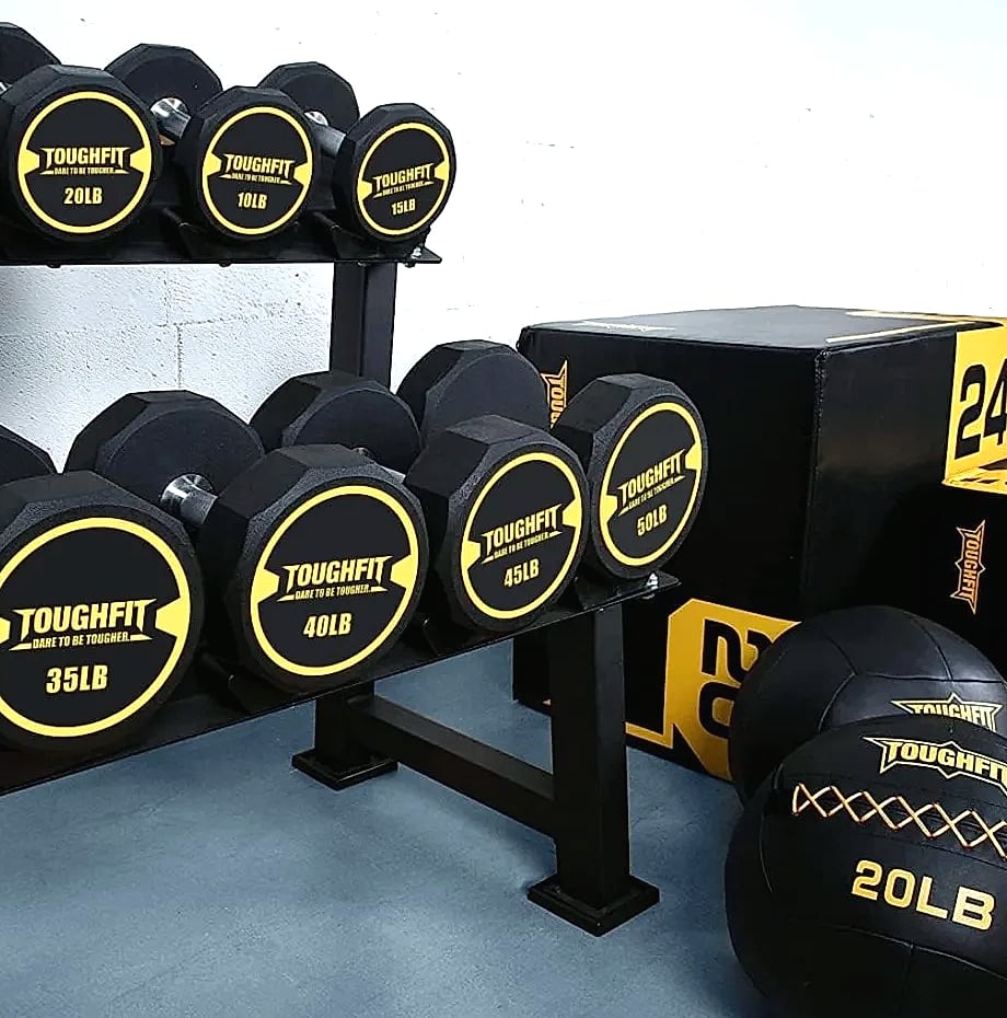 5-50 lb Dumbbell Set with Steel Cast Core, Non-slip Knurled Handles