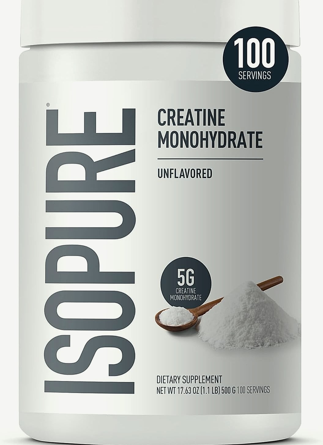 Isopure 100% Pure Creatine Monohydrate Powder, 5g Per Serving