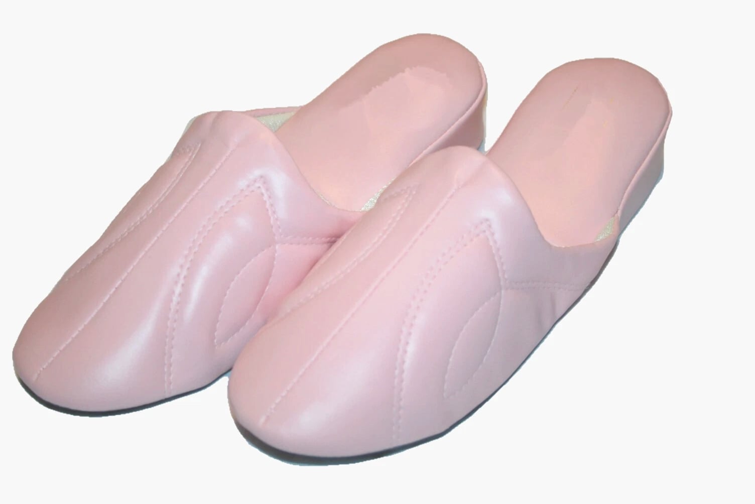 Womens Close Toe Soft Vinyl House Slippers Lt Blue Beige Pink White 6 -11