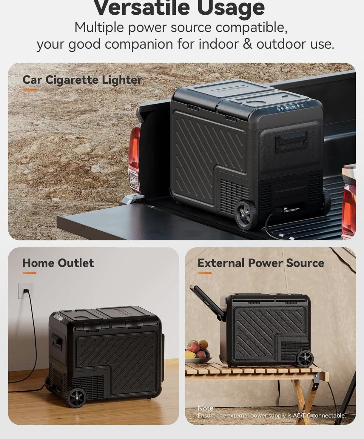 WOLFBOX 39/48/58qt Portable Freezer Fridge Cooler Car Camping Truck Refrigerator