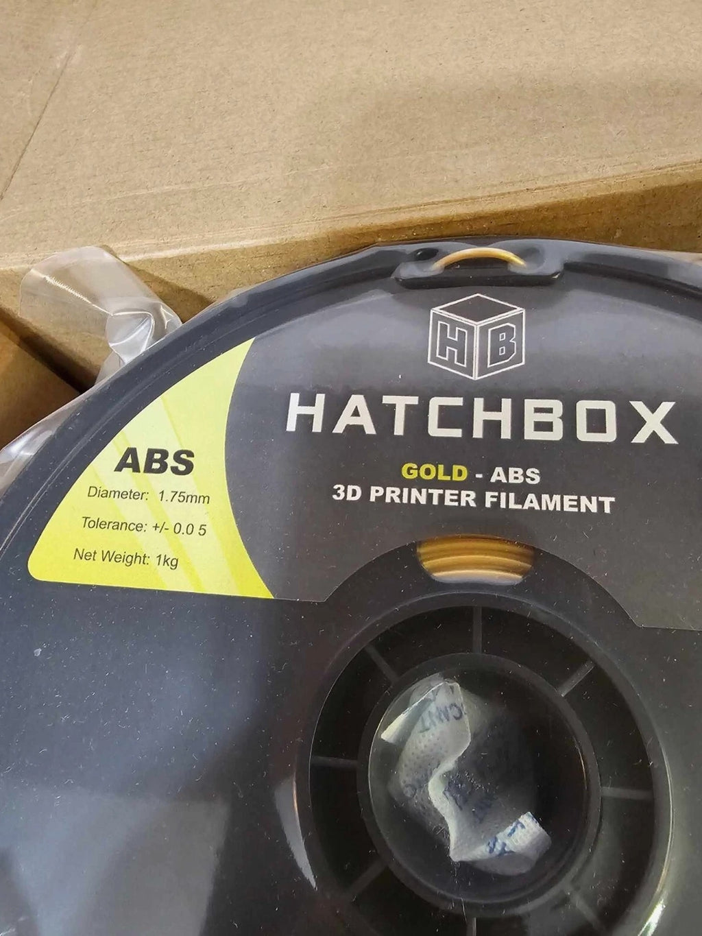 Hatchbox Gold ABS 3D Printer Filament 1.75mm 1kg- NOS- A17