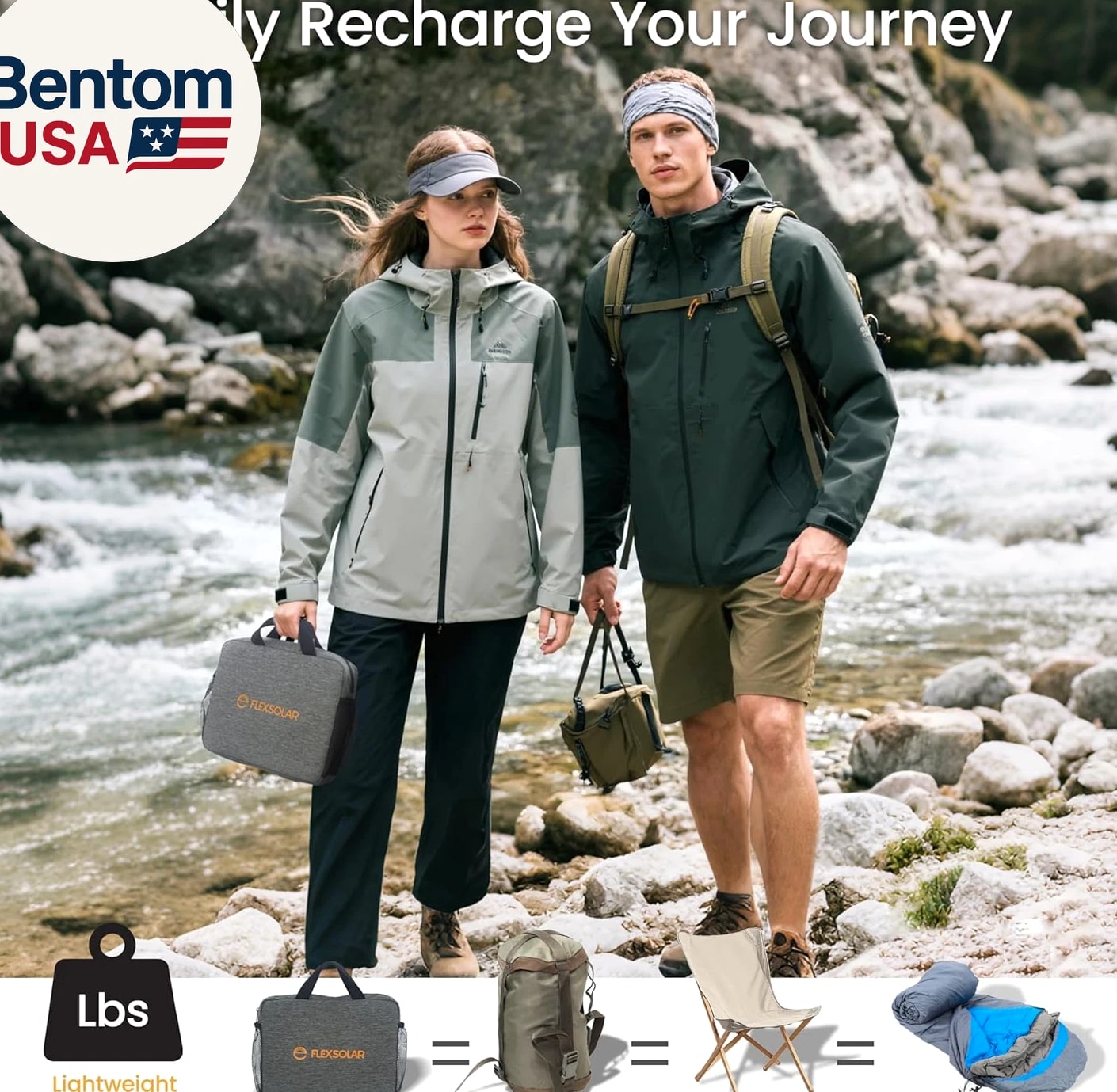 100W Portable Solar Panels Chargers with PD3.0 USB-C,QC3.0 USB-A and DC Outputs