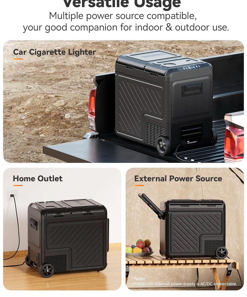 12 Volt Car Refrigerator Portable Freezer 39/48/58Qt Truck RV Fridge APP Control