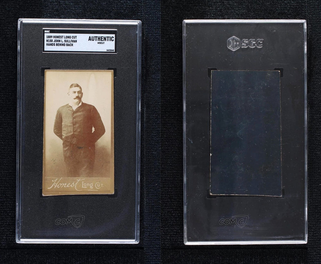 1889 Duke Honest Long Cut N150 John L Sullivan SGC Authentic Miscut Card