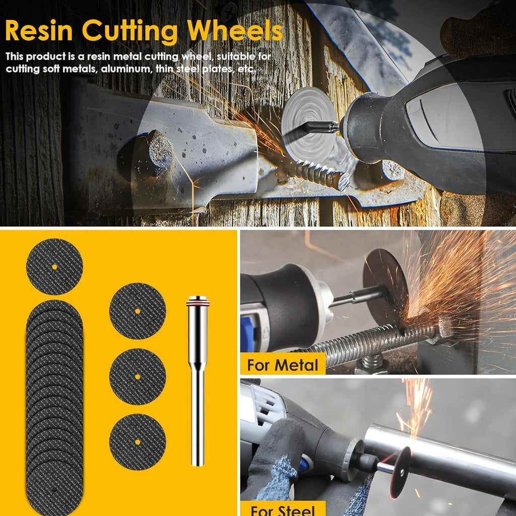 Versatile 44-Piece Cutting Wheel Set with Diamond & HSS Blades for Professionals