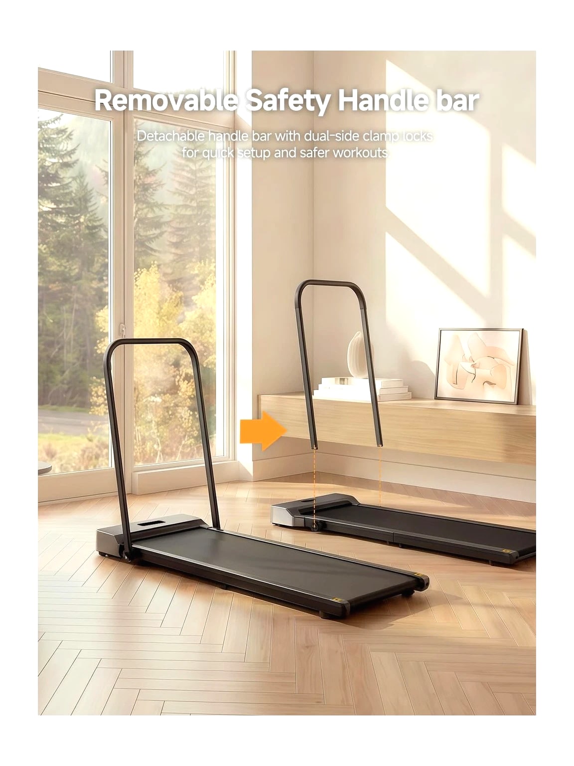 WalkingPad Foldable Walking Pad with Handle Bar, Treadmill for Home Office, Under Desk