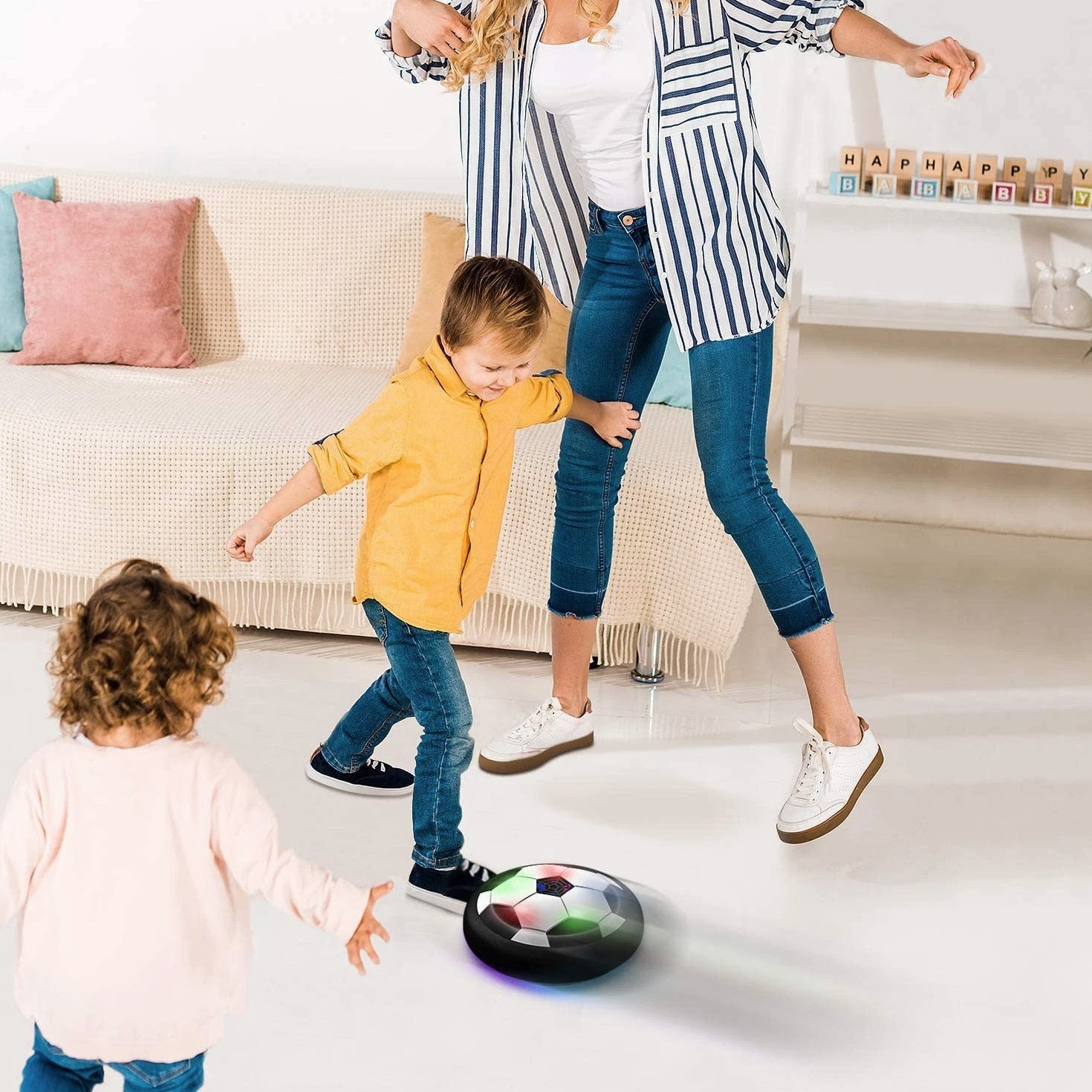 Boy Toys LED Hover Soccer Ball - Air Power Training Ball Playing Football