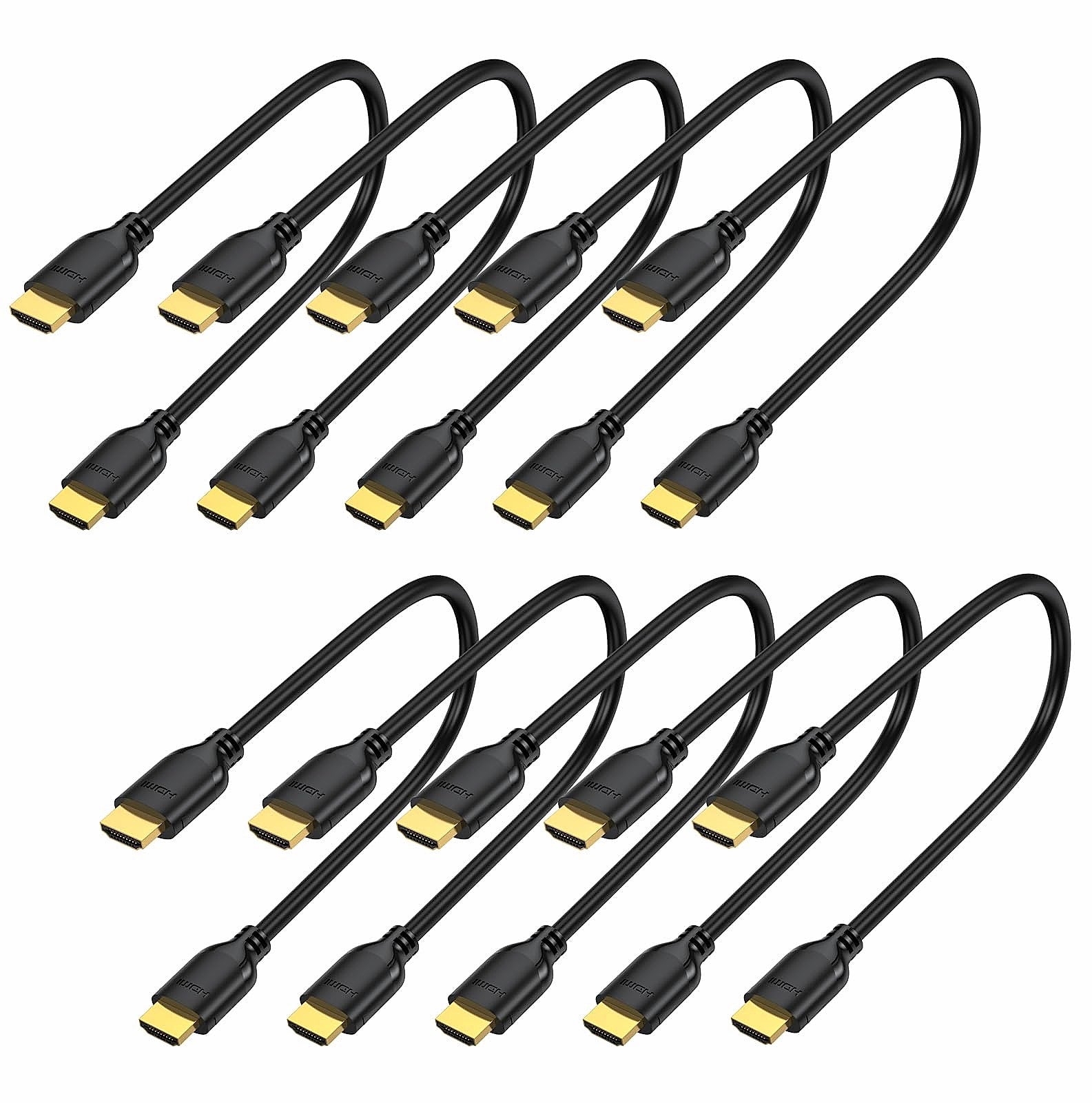 UVOOI 1ft HDMI 2.0 Cable 2-Pack, 4K@60Hz High Speed