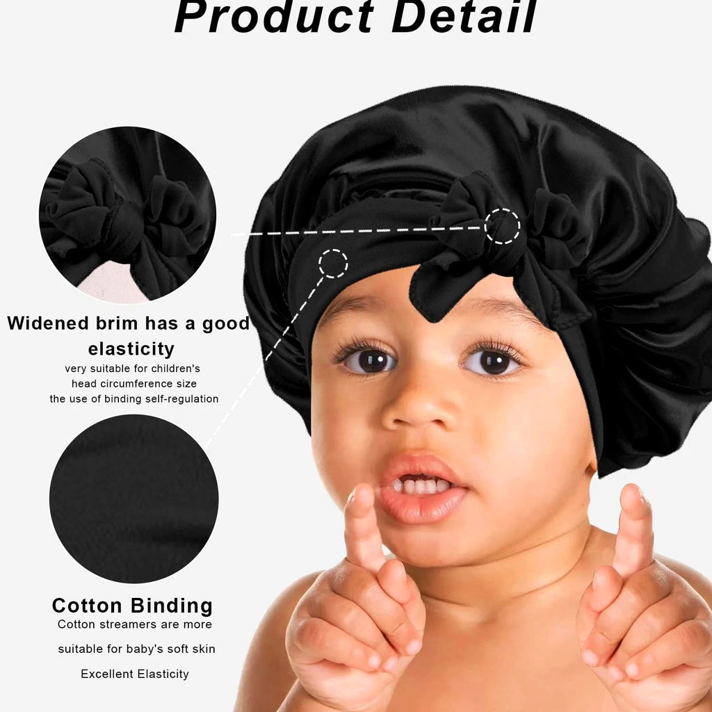 3 Pcs Kids Satin Bonnet for Sleeping - Baby Silk Bonnet for Sleep, Kids Hair B...