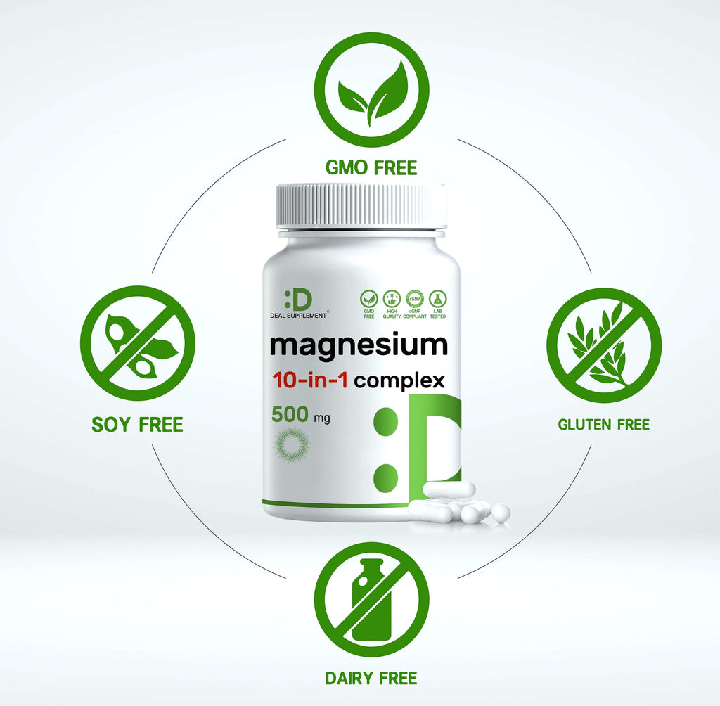 DEAL SUPPLEMENT Magnesium Complex 500mg, 240 Veggie Capsules