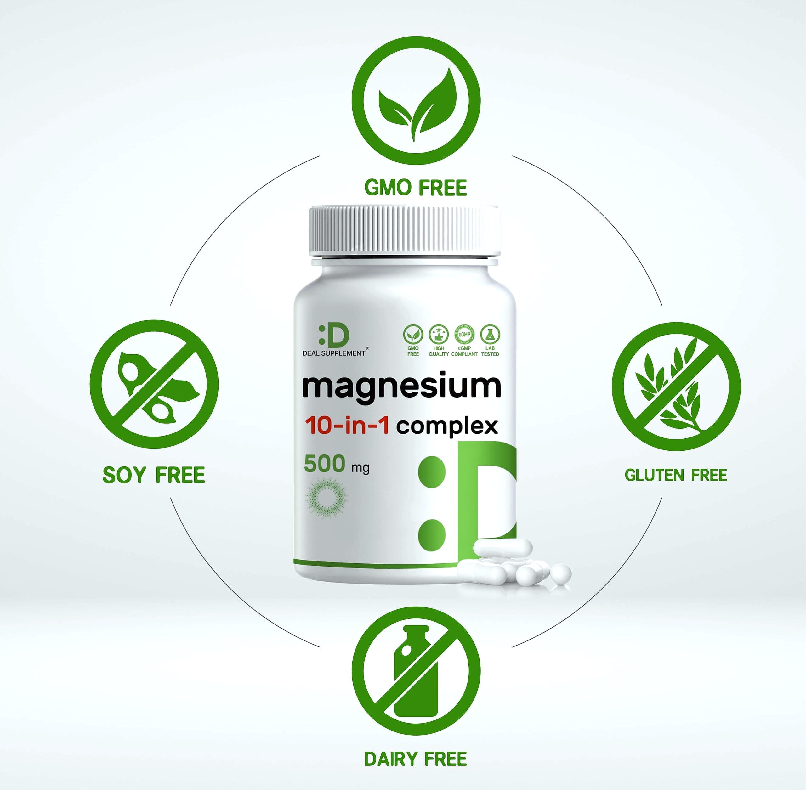 DEAL SUPPLEMENT Magnesium Complex 500mg, 240 Veggie Capsules