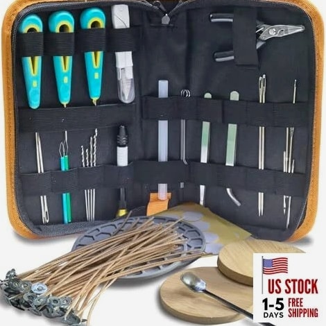 Beginner's Candle Making Kit for Adults, Wick Needle Tool Multiple 33 Pieces