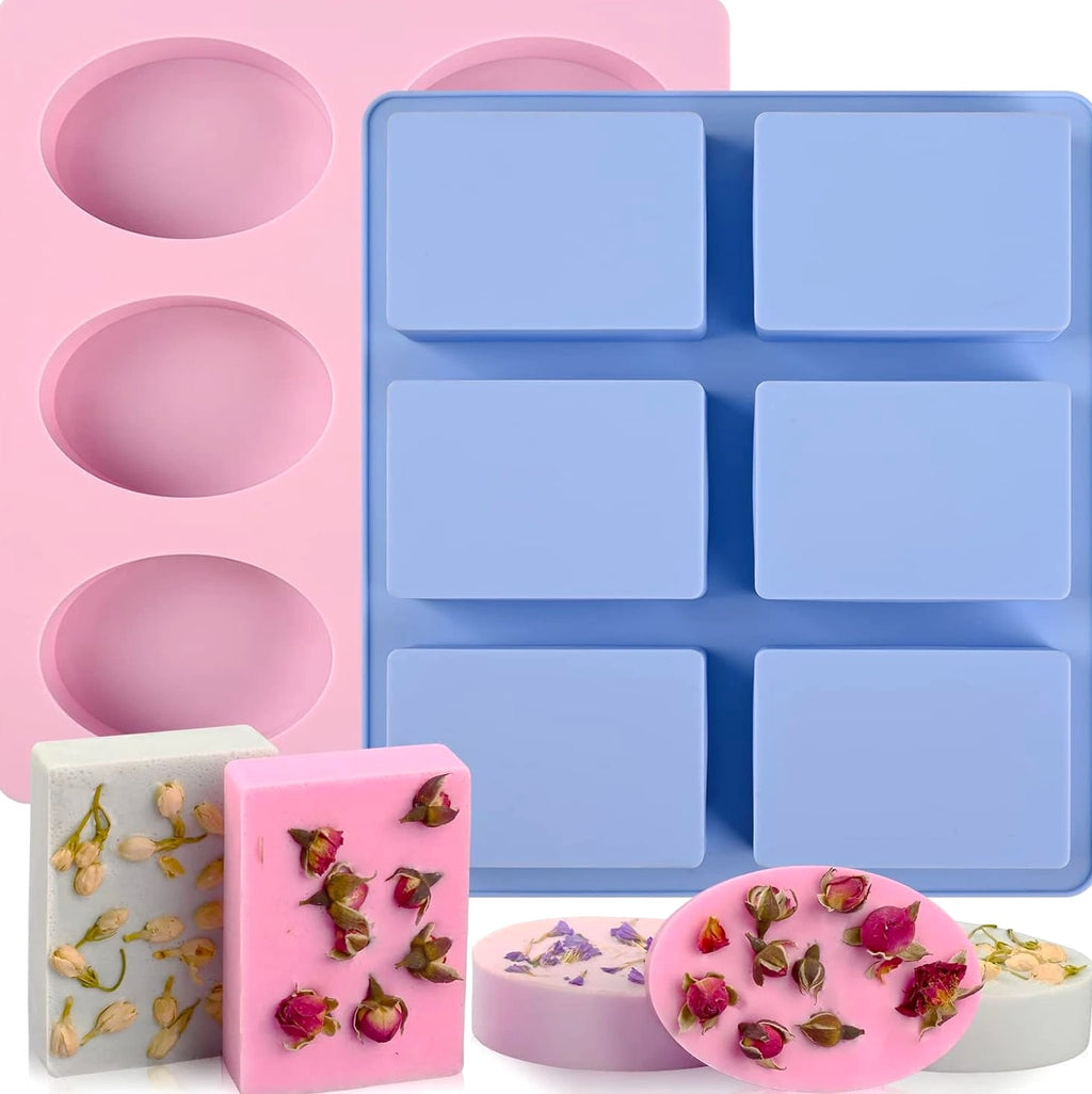 2-Pack 6 Cavity Silicone Soap Molds for DIY Soap Making & Desserts