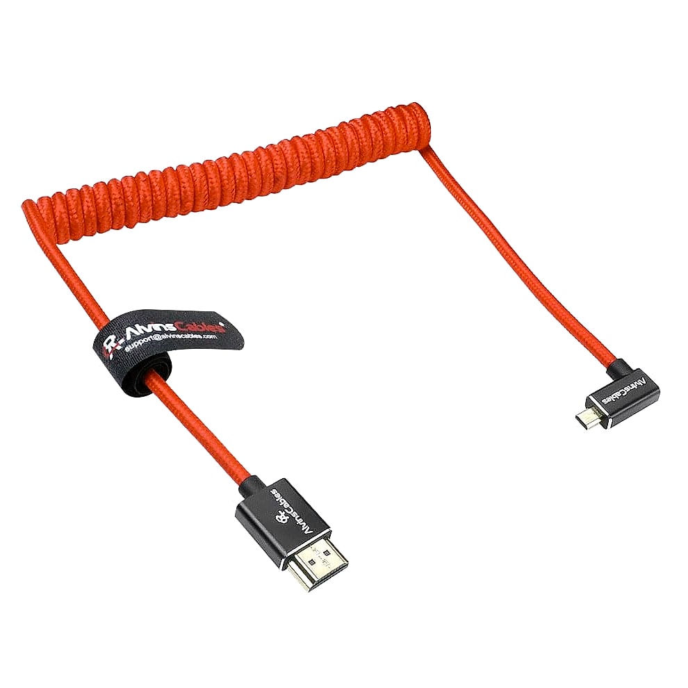 Alvin's Cables 8K Micro-HDMI to HDMI Coiled Cable for Cameras