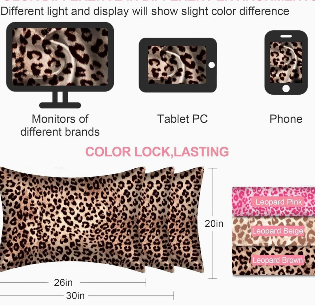 Mulberry Silk Pillow Cases 2 Pack - Leopard Brown