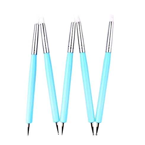 5 Pcs/set Soft Pottery Clay Tool Silicone & Stainless Steel Two Head Sculpting P