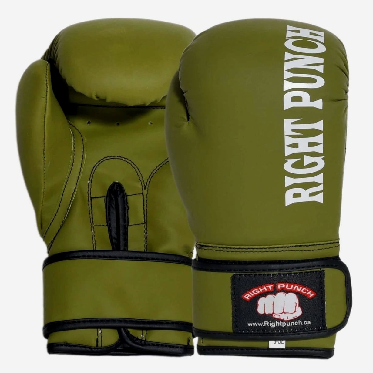 Boxing Gloves Punch Bag Leather Pro Kick Fight Gym Punching Training Mitts olive