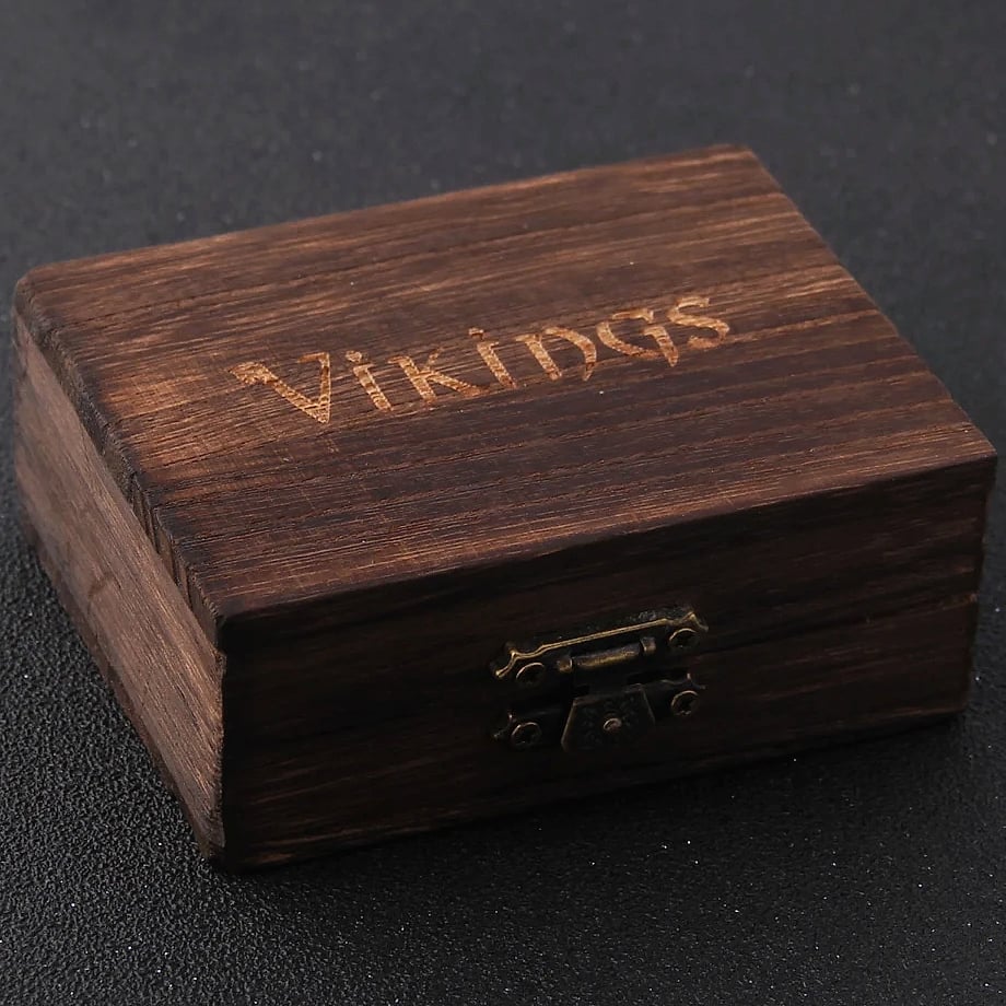 Vikings Jewelry Stainless Steel Rune Beads 24-Piece Set