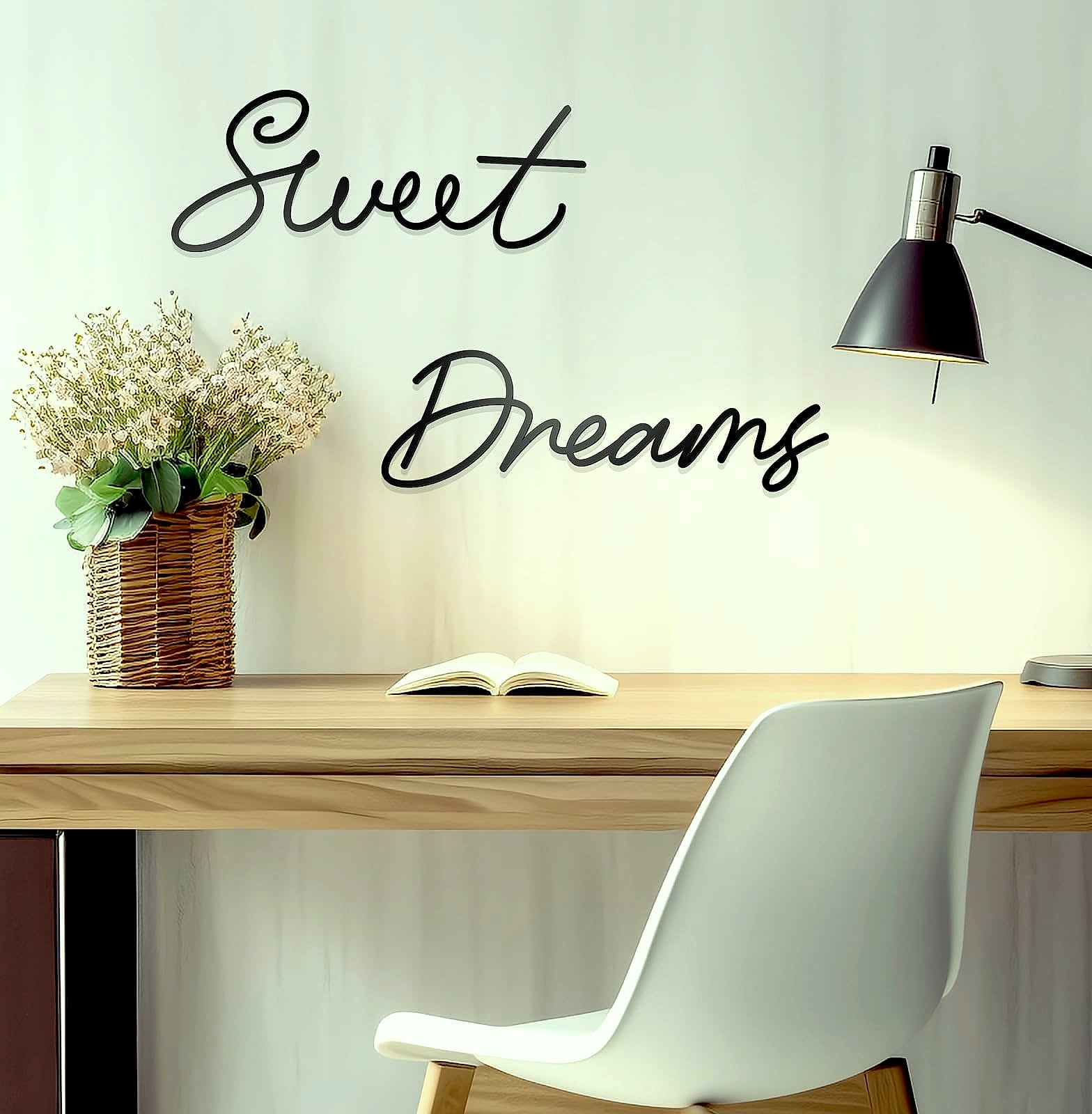 Zzbakress Sweet Dreams Metal Wall Decor for Bedroom