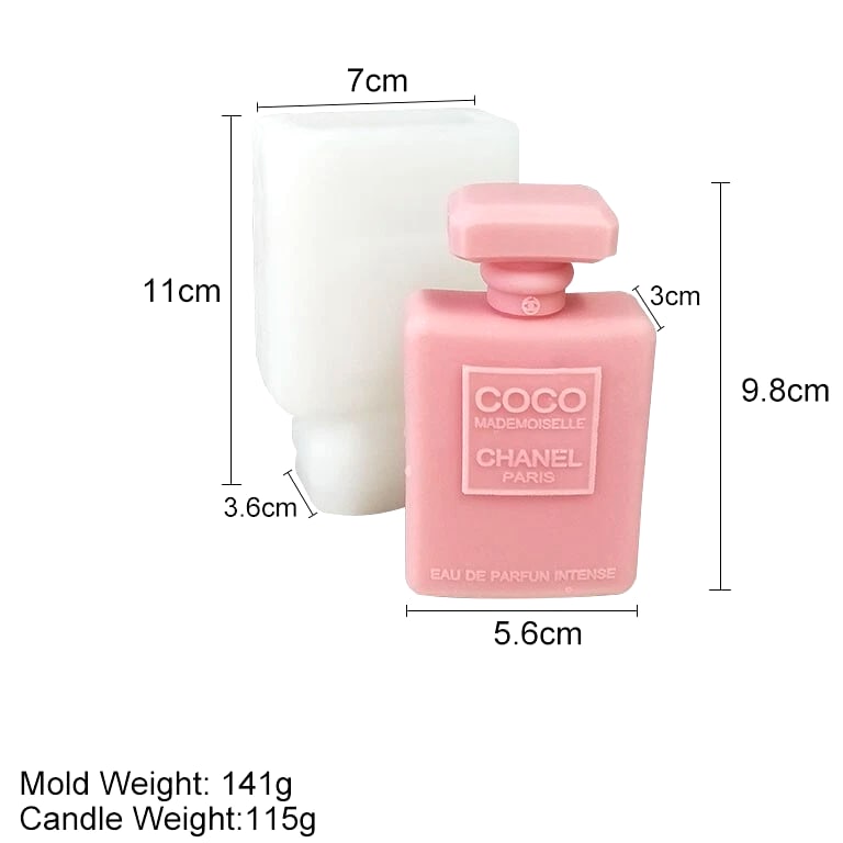 3D Candle Molds Silicone Pillar Soap Perfume Bottle DIY Wax Moulds Holiday Gift