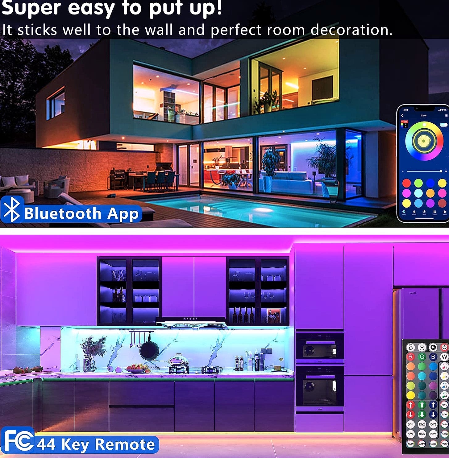 Keepsmile 100ft RGB LED Strip Lights with App and Remote Control