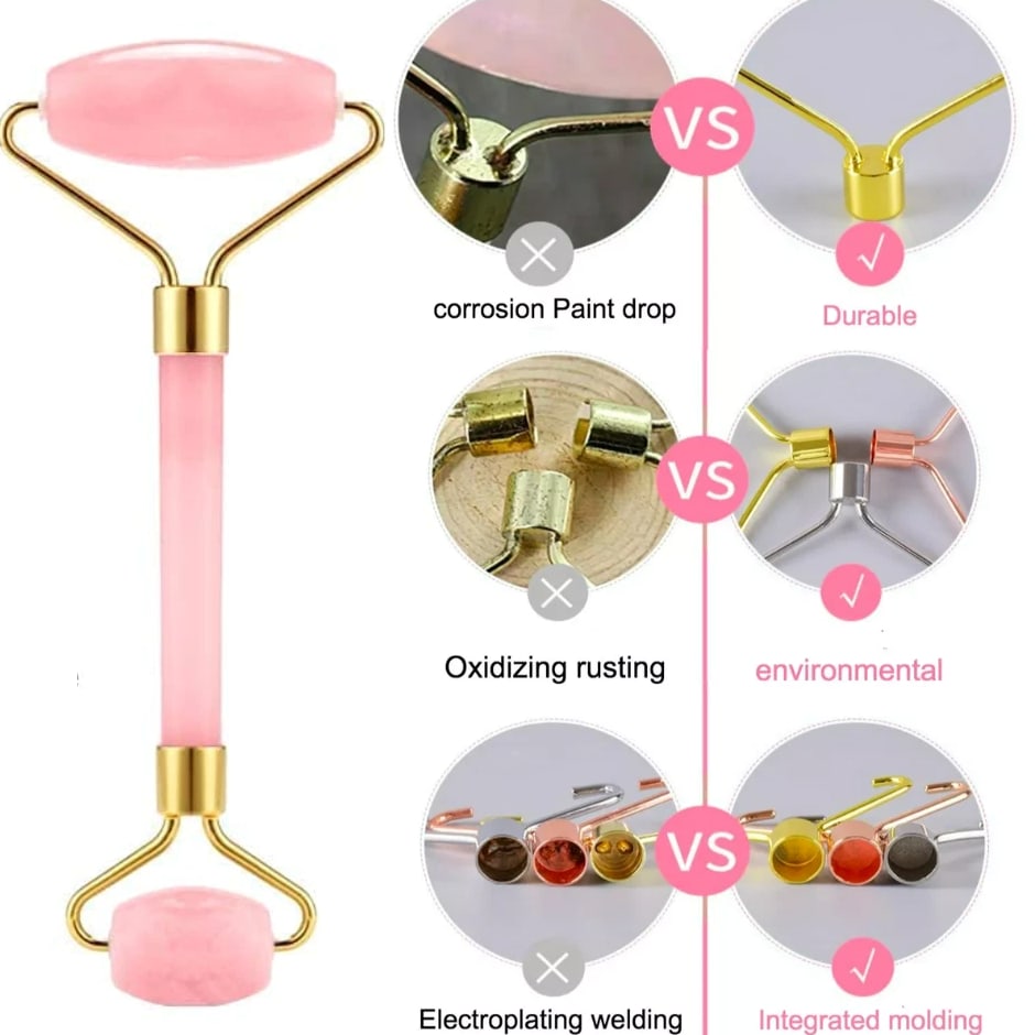 Gua Sha Jade Stone - Natural Rose Quartz Face Body Massager Facial Scraper