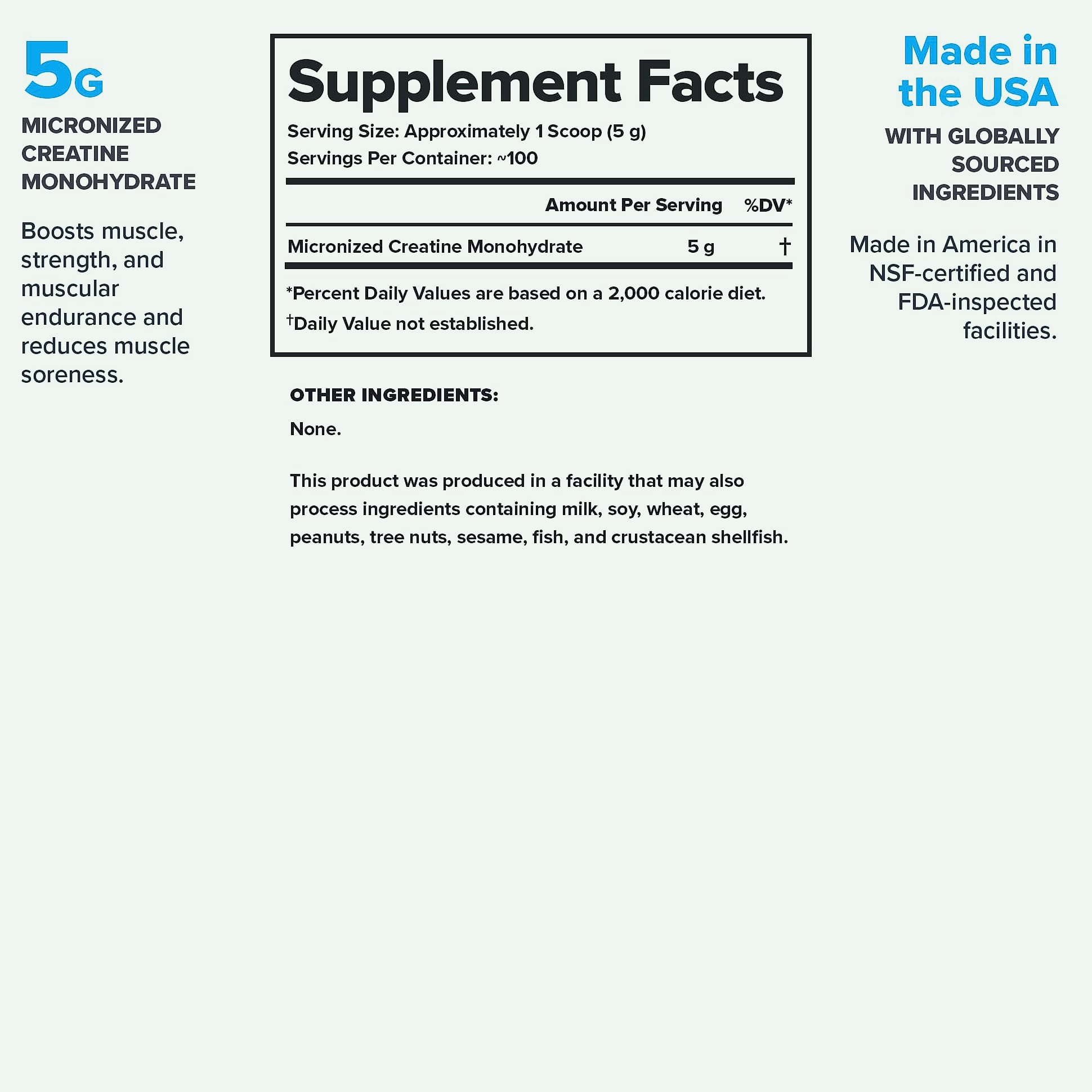 LEGION Micronized Creatine Monohydrate Powder, 100 Servings