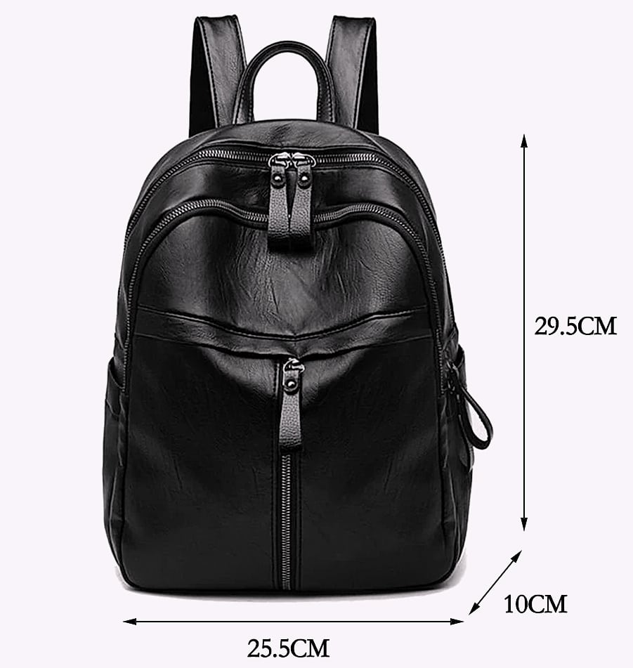 Women's PU Leather Backpack with Adjustable Straps, 29.5cm