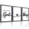 KIOSSUT 3D Wood Give it to God and Go to Sleep Wall Sign Set