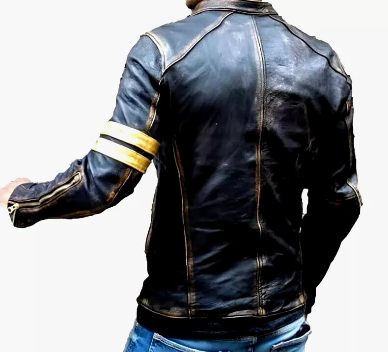 Men's Motorcycle Biker Leather Jacket Distressed Café Racer Genuine Lambskin