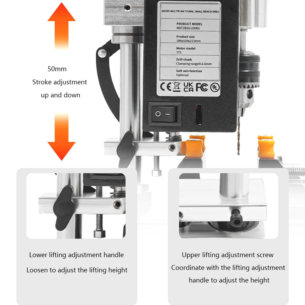 Power Bench Drill, Mini Drill Press, Adjustable Speed Electric Drilling Machine~