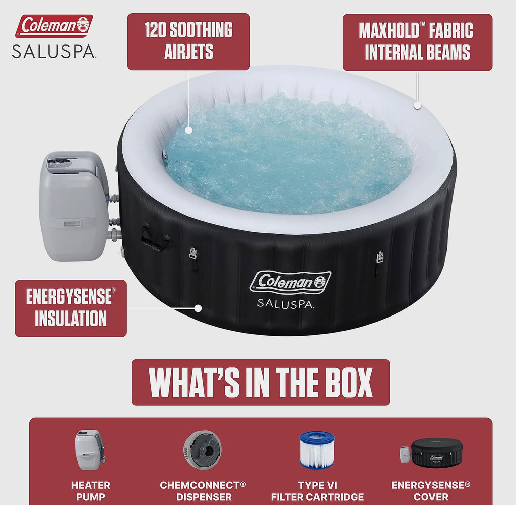 Coleman Miami 2-4 Person Inflatable Hot Tub with 120 AirJets