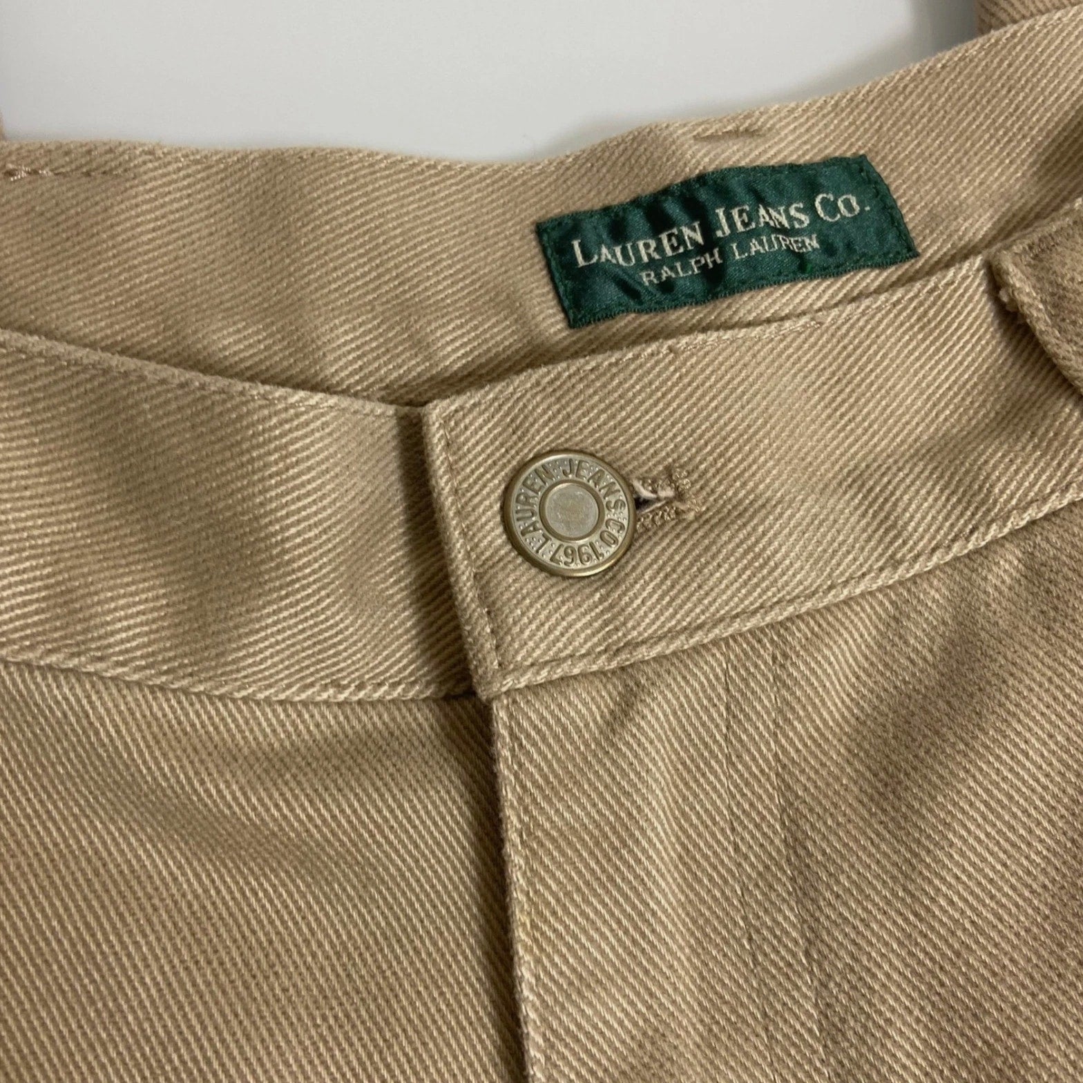 Ralph Lauren Jeans Co Women's 14 Beige Straight Leg Pants High Waisted