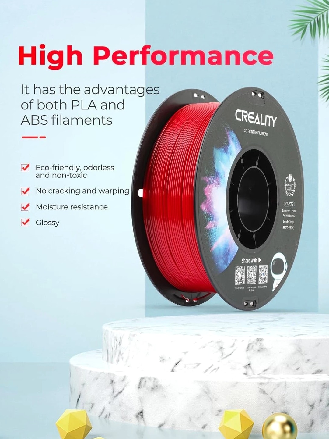 2 kg Black & White PETG 1.75mm Filament, 3D Printer Bundle, Excellent Toughness