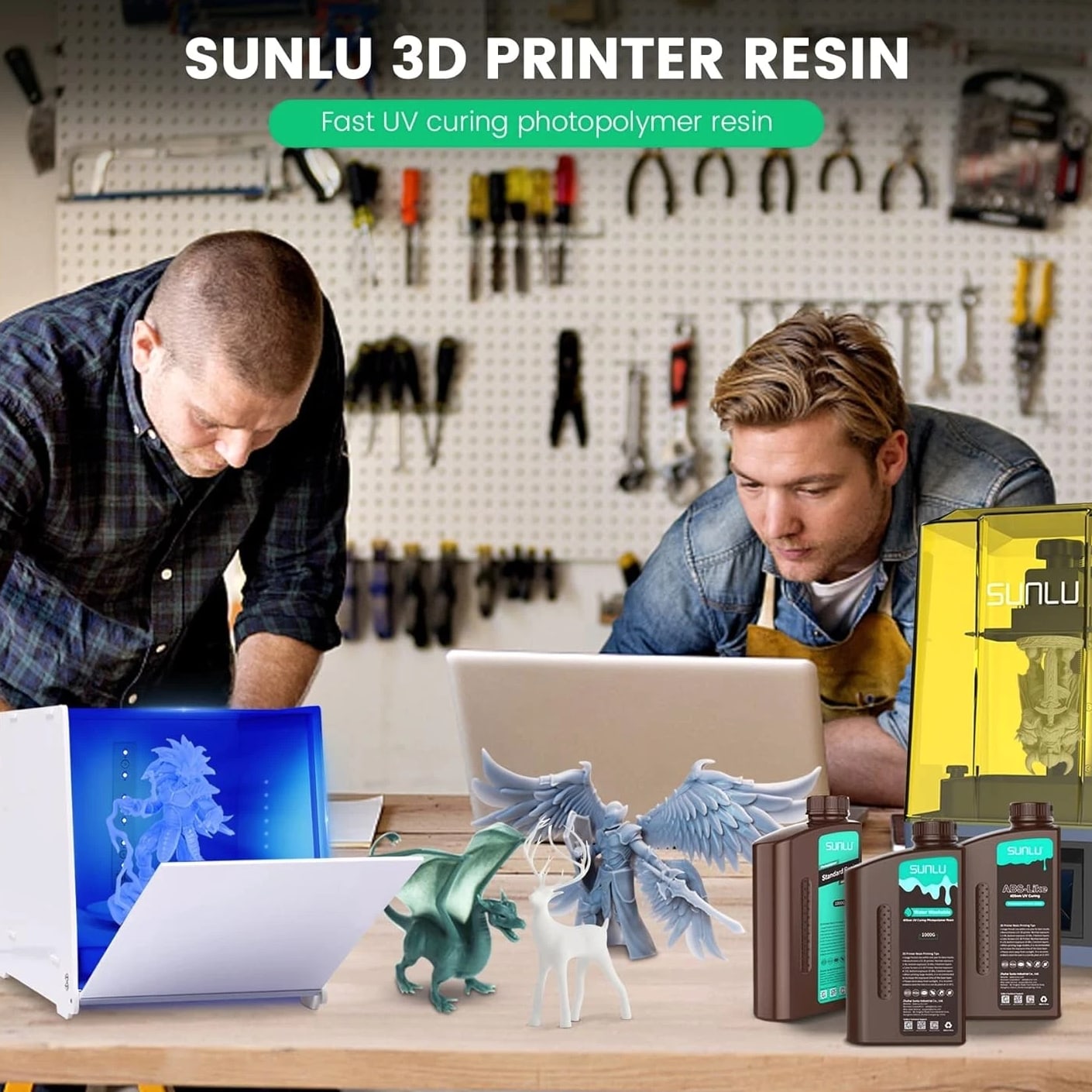 Clear 3D Resin 2kg for Most Printers, Fast Cure & Low Shrinkage - Precision Grade