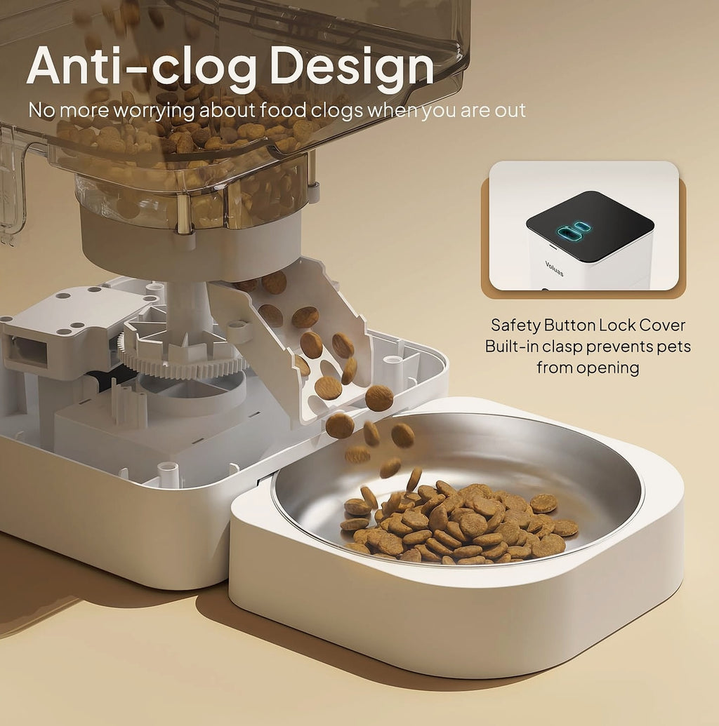 Voluas Automatic Cat Feeder with Voice Recorder and Portion Control