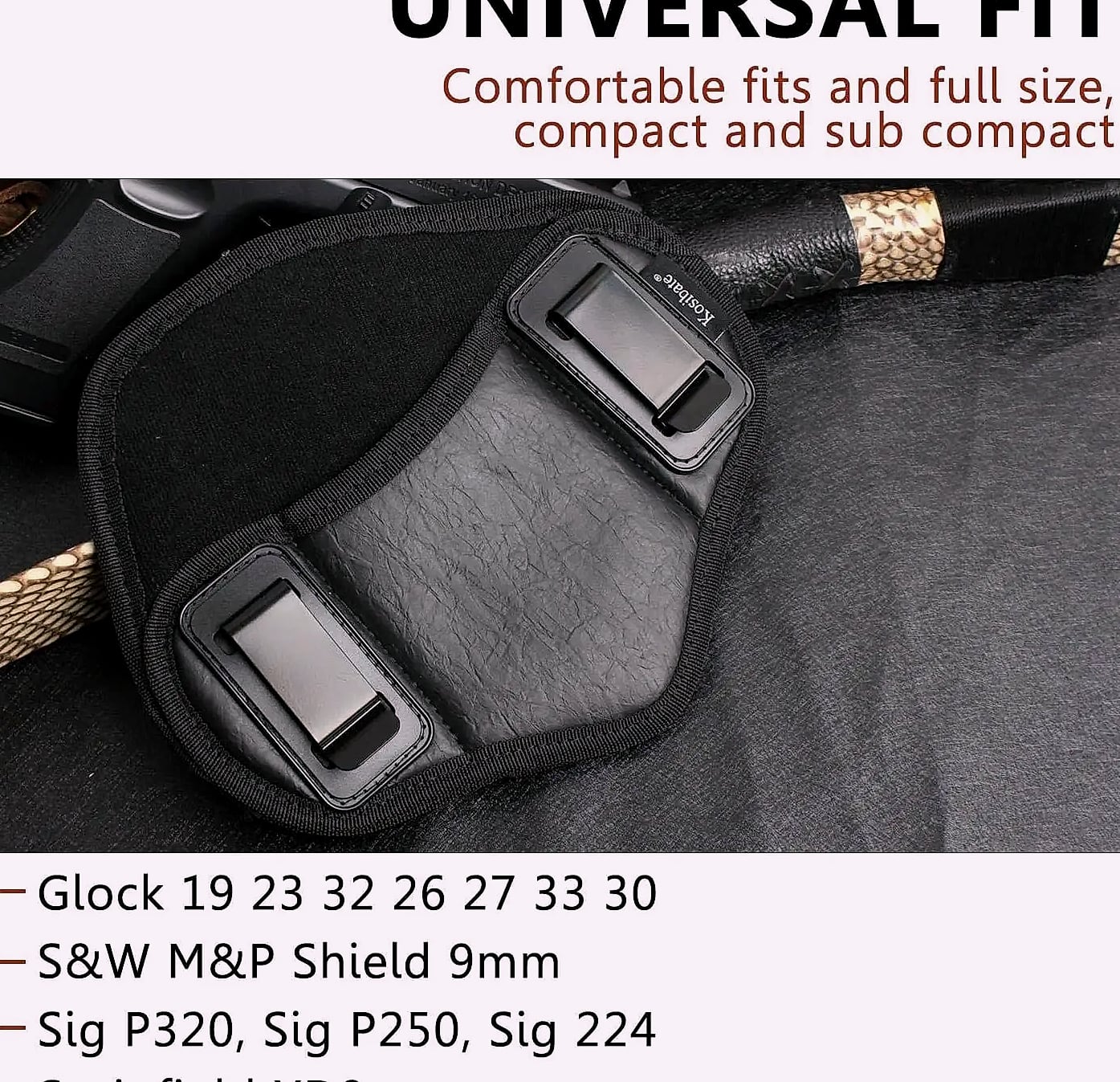 PU Leather Concealed Gun Holster for Glock 17 19 1911