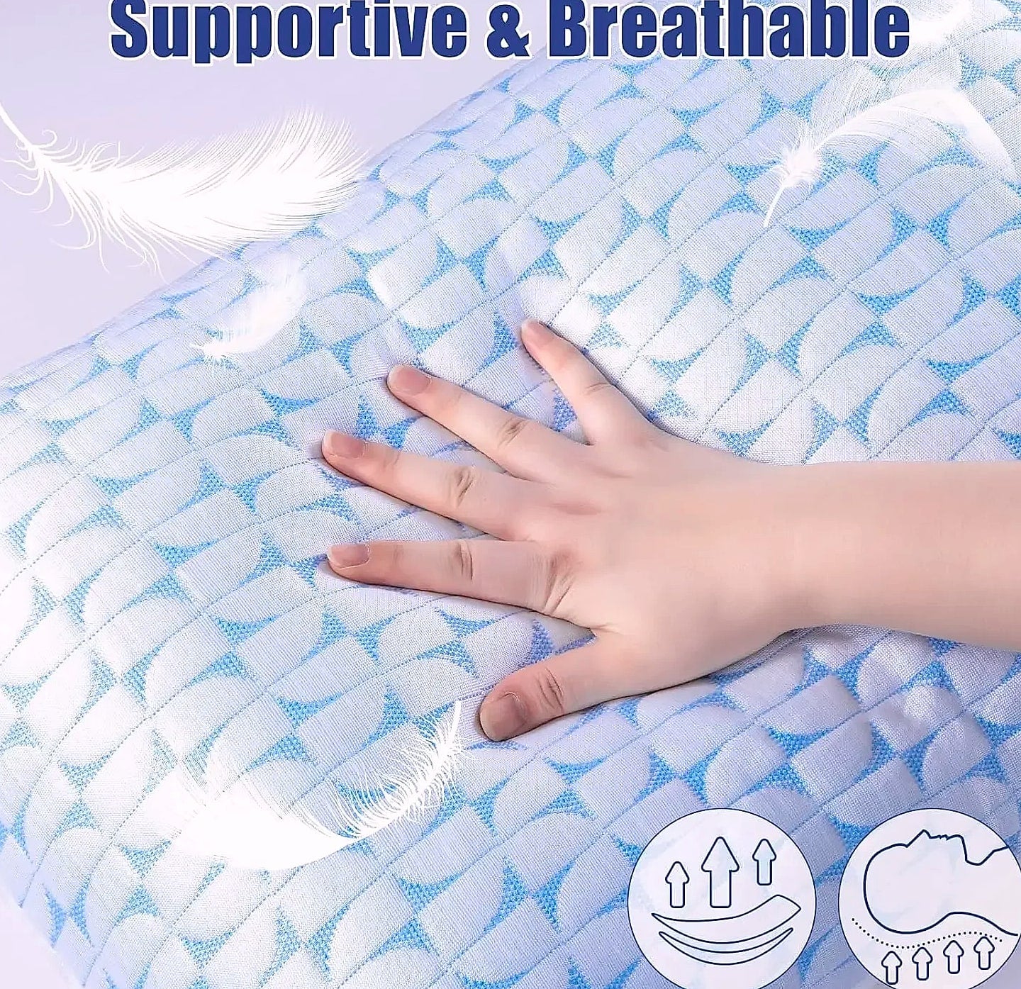 Shredded Memory Foam Pillows Queen/King Size Set of 2, Cooling Gel Pillow