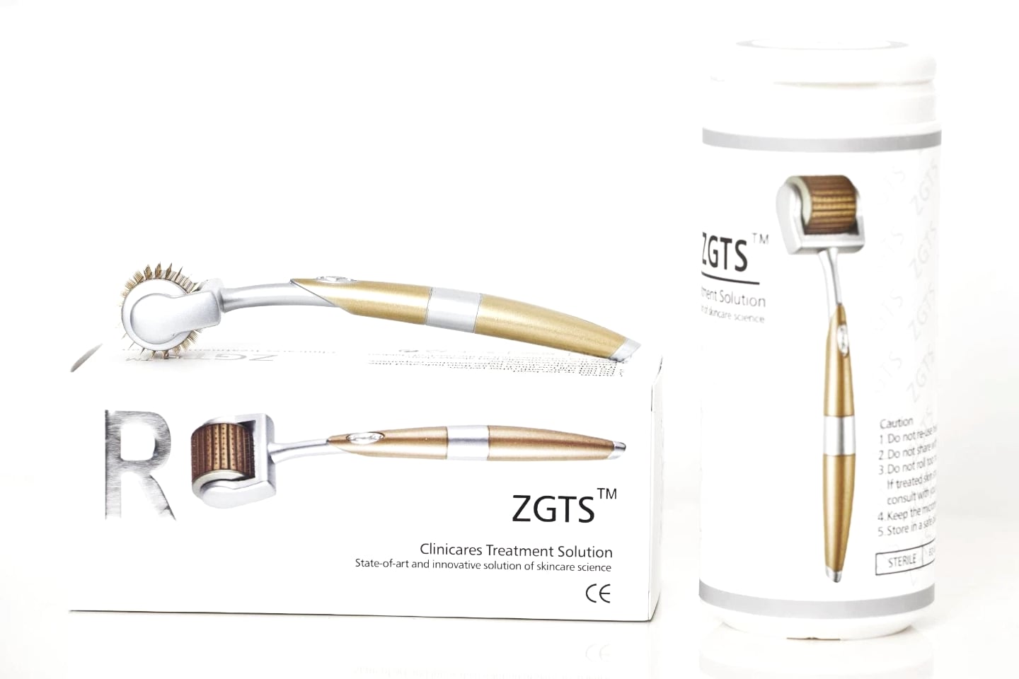 ZGTS 192 Pins Titanium Derma Roller 0.5mm For Face, Body, Deep Scars